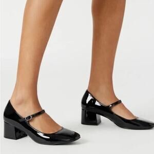 Steve Madden Hawke Black Faux Patent Leather Mary Janes